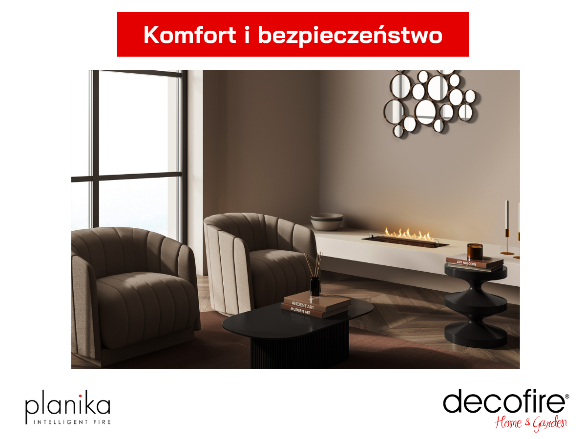 Biokominek automatyczny Planika 750 Burner bezpieczeństwo