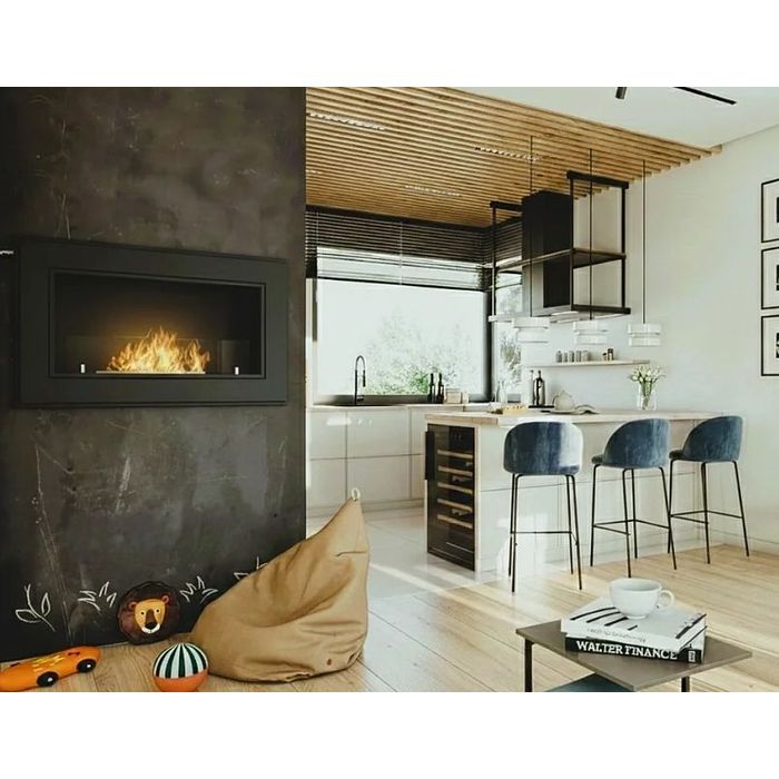 Biokominek Simple Fire FRAME 1200 czarny mat 1200x490 mm