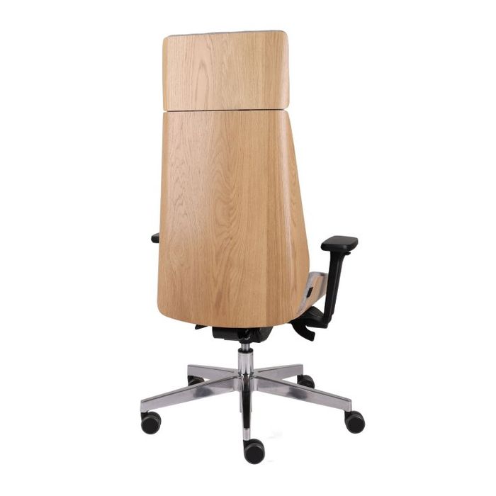 Grospol Fotel biurowy Moon Wood HD chrom tkanina Synergy - 12 kolorów