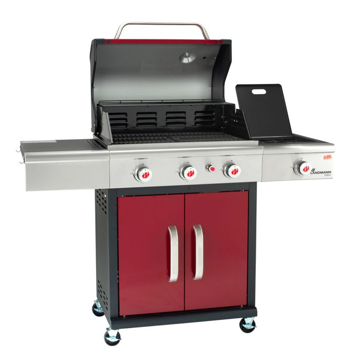 Grill gazowy Landmann Triton PTS 3.1 bordowy z palnikiem bocznym (12941)