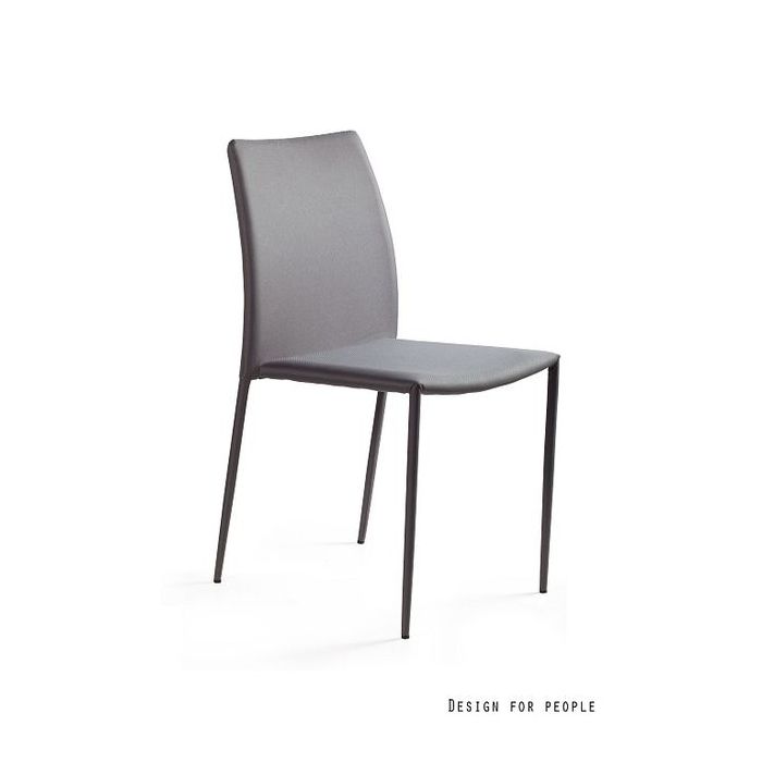 UNIQUE krzesło Design tkanina PVC szara (DES-PVC-8)