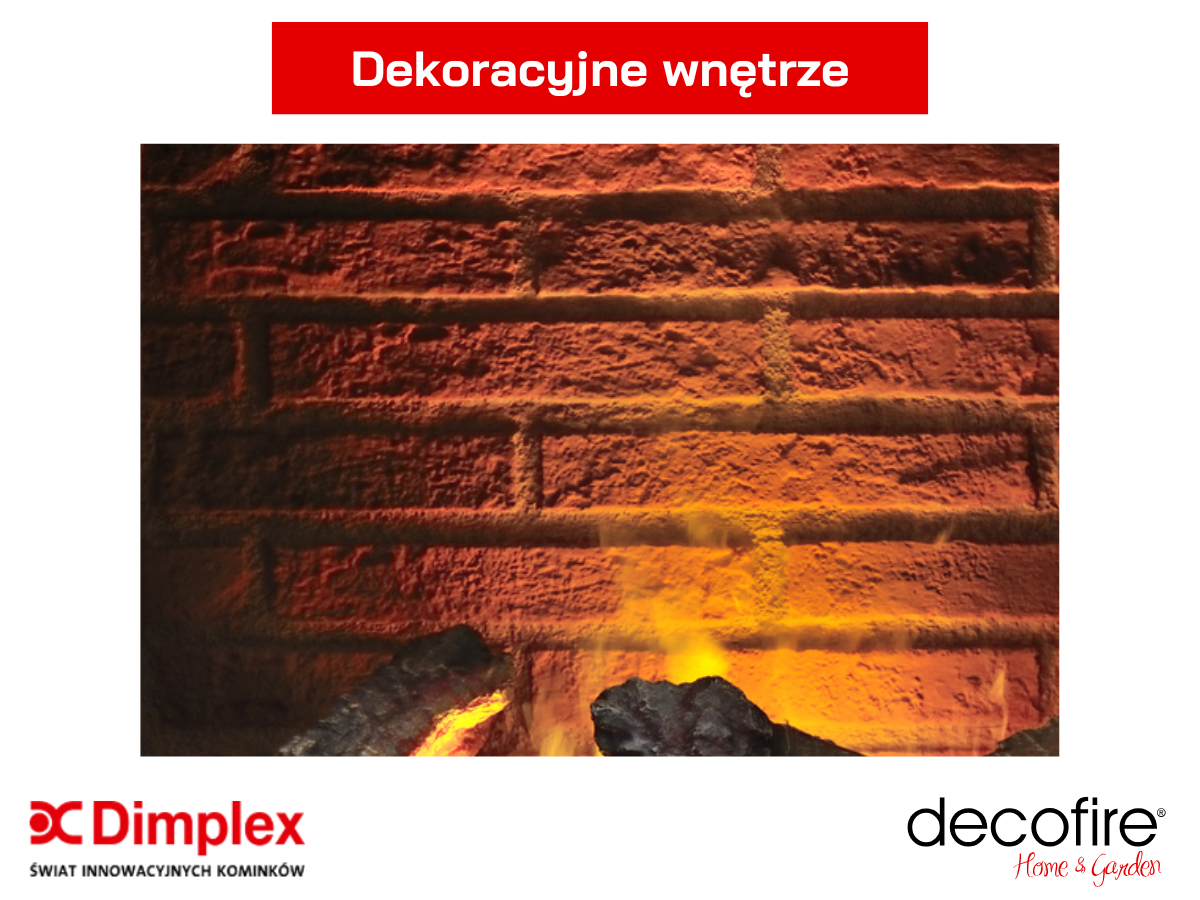 Dimplex wkład kominkowy 3D Engine 56 / 600 B z cegiełkami – dekoracyjne wnętrze