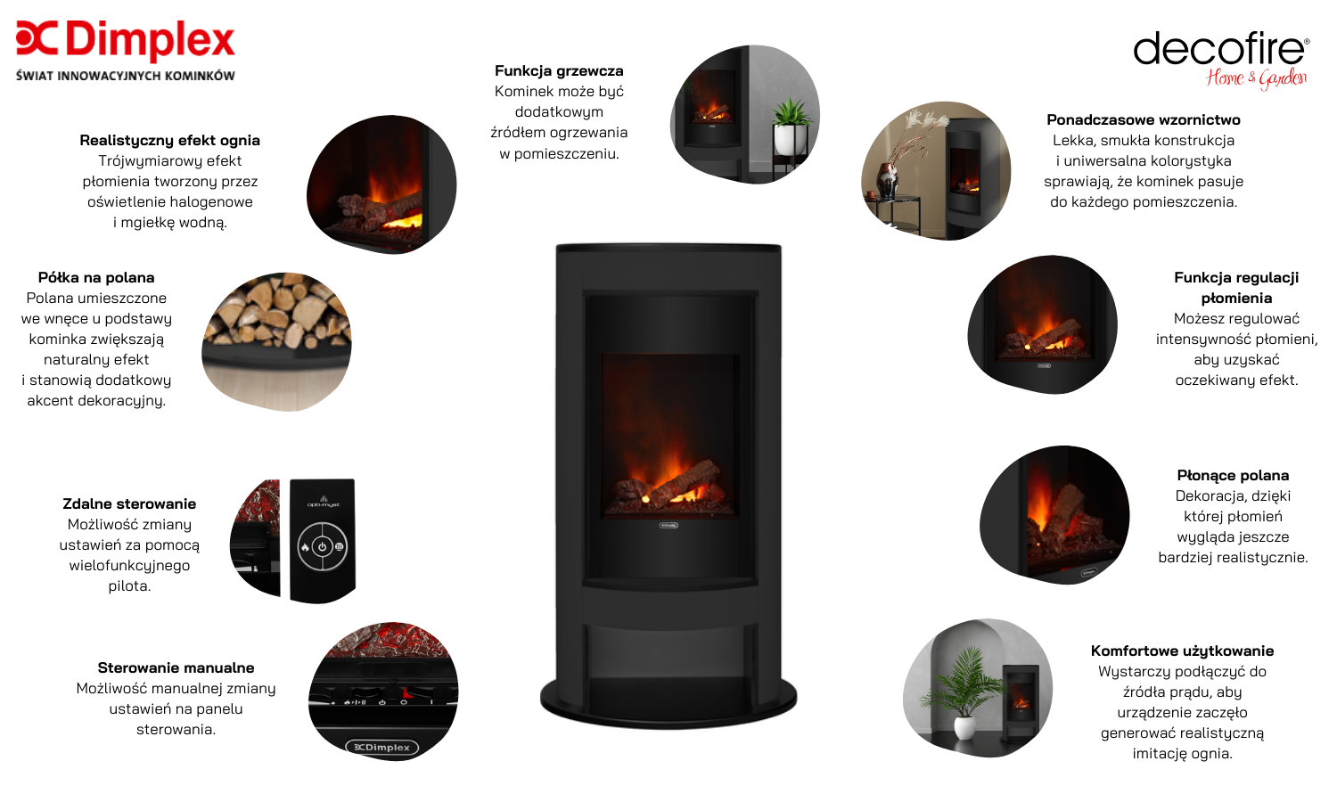 Dimplex kominek elektryczny Verdi black