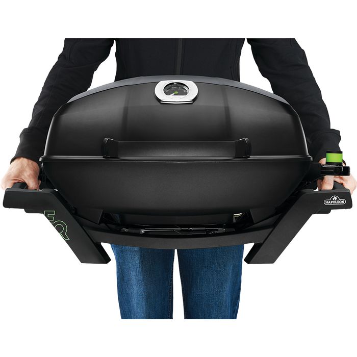 Grill przenośny elektryczny Napoleon TravelQ PRO285E-BK-CE GRATIS dwustronna płyta + stojak podgrzewający + pokrowiec