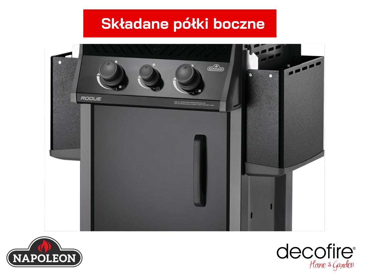 Grill gazowy Napoleon Rogue 365 SB ze składanymi półkami