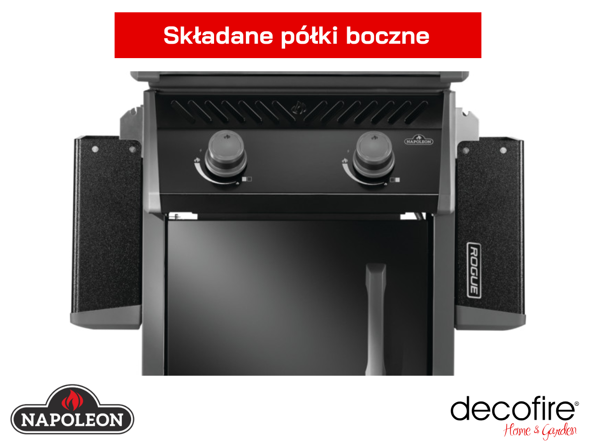 Grill gazowy Napoleon Rogue 365 ze składanymi półkami bocznymi