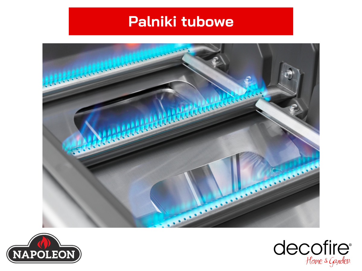 Grill gazowy Napoleon Prestige PRO 500 z palnikiem rożna i palnikiem bocznym Sizzle Zone – 4 wydajne palniki tubowe