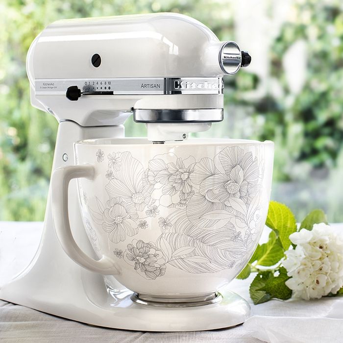 Unikalna dzieża ceramiczna Whispering-Floral 4,7L Artisan 5 KitchenAid (5KSM2CB5PWF)