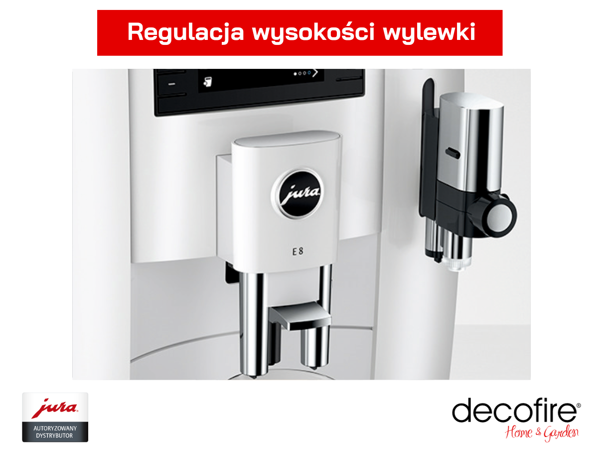 Ekspres do kawy Jura E8 Piano White (EC) regulowana wylewka