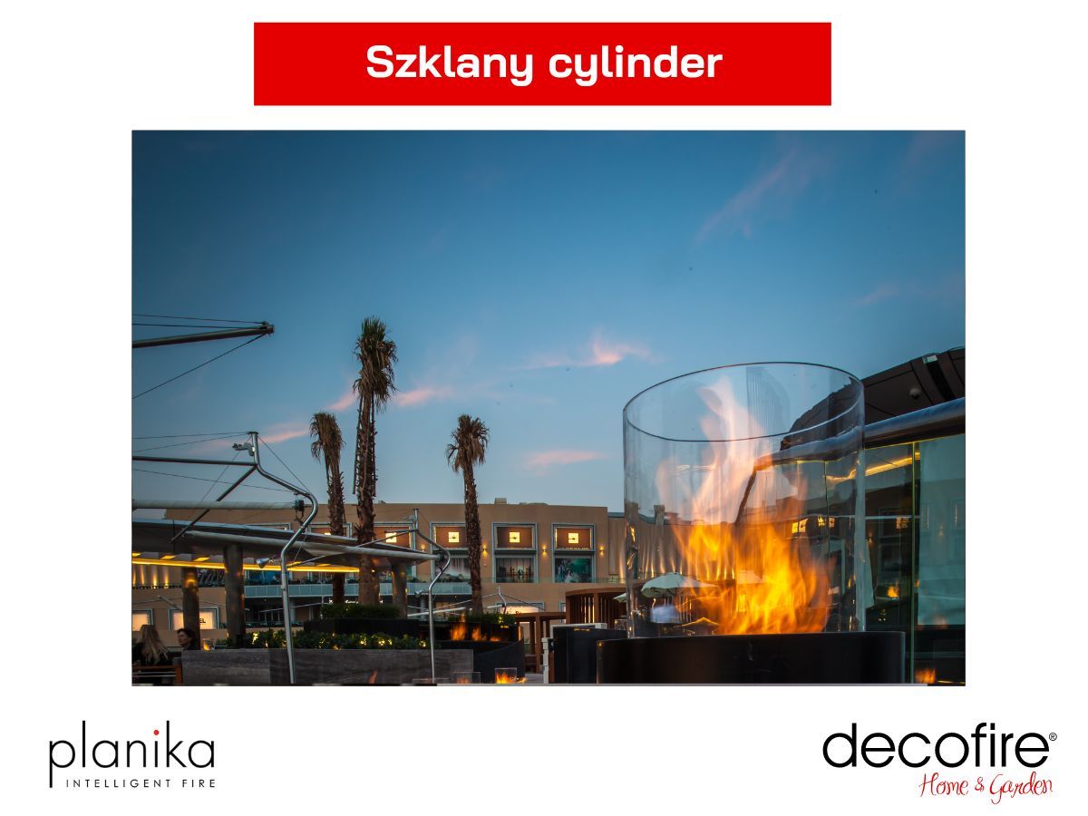 Biokominek Planika Totem – szklany cylinder