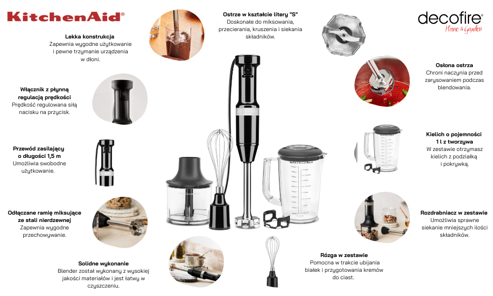 Blender ręczny z akcesoriami Onyx Black