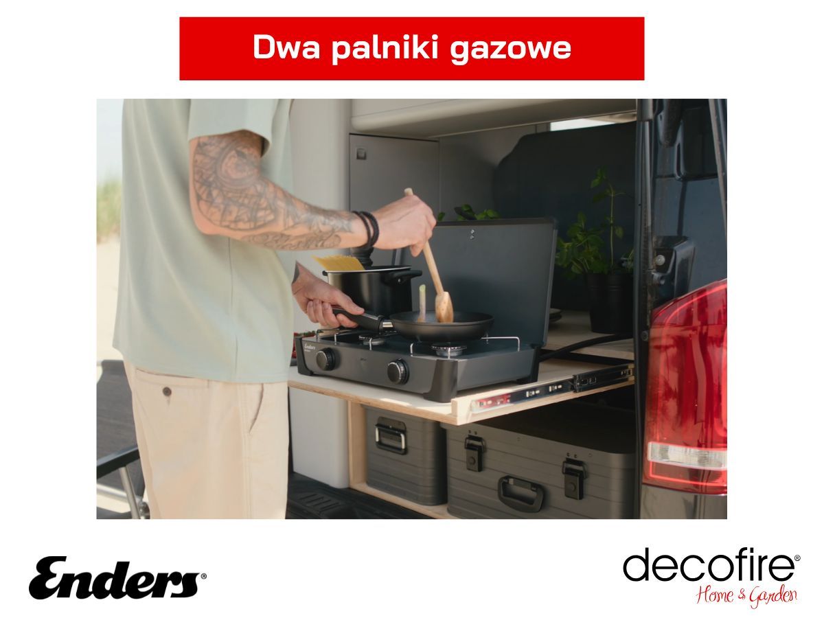 Dwa palniki gazowe o łącznej mocy 4,6 kW