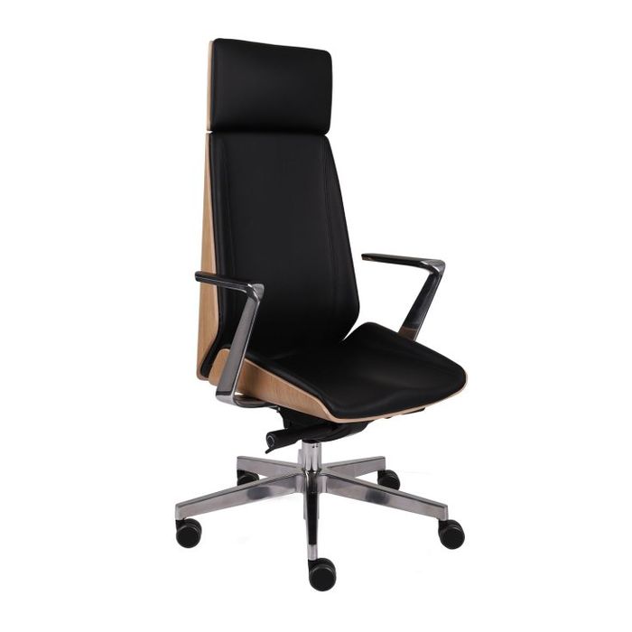 Grospol Fotel biurowy Moon Wood HD AL1 chrome tkanina Bondai - 8 kolorów