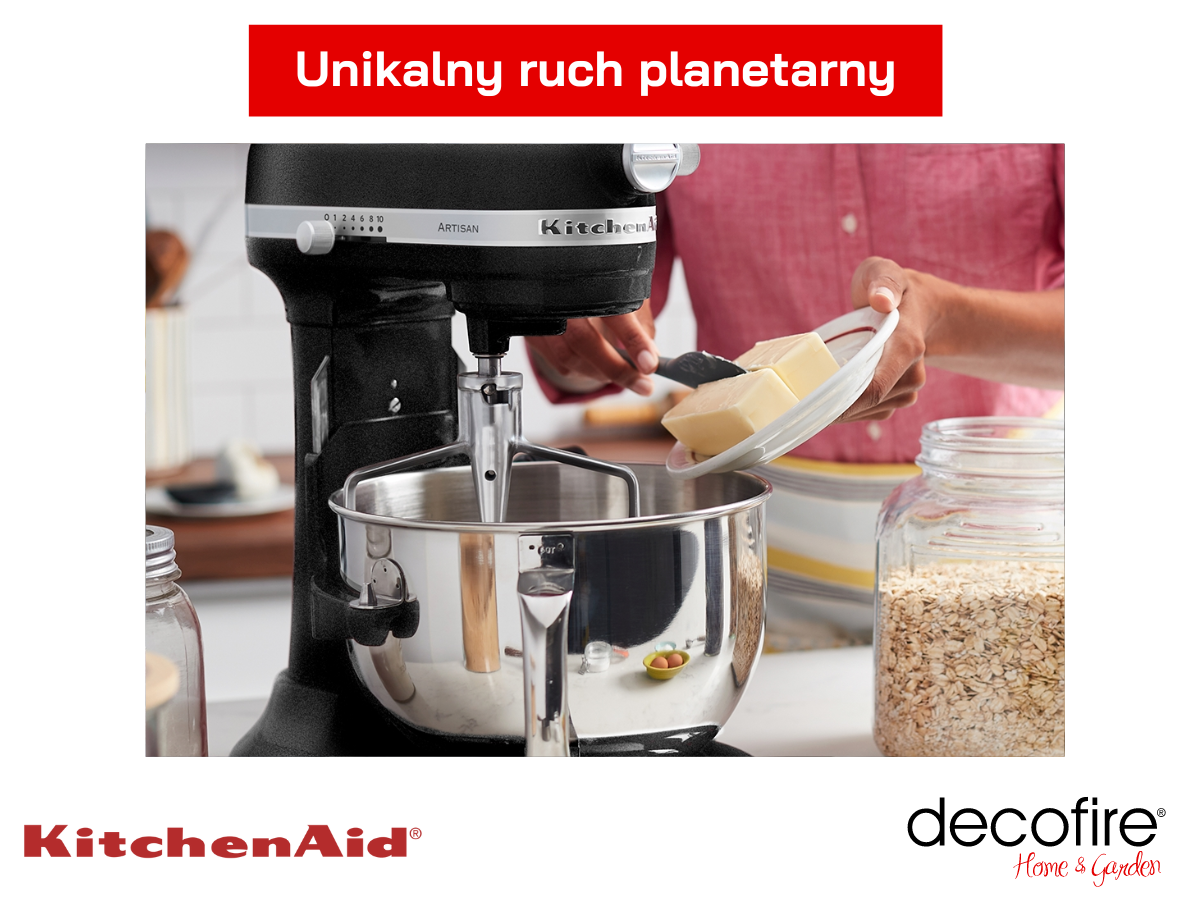 Unikalny ruch planetarny miksera Artisan 7 Cast Iron Black
