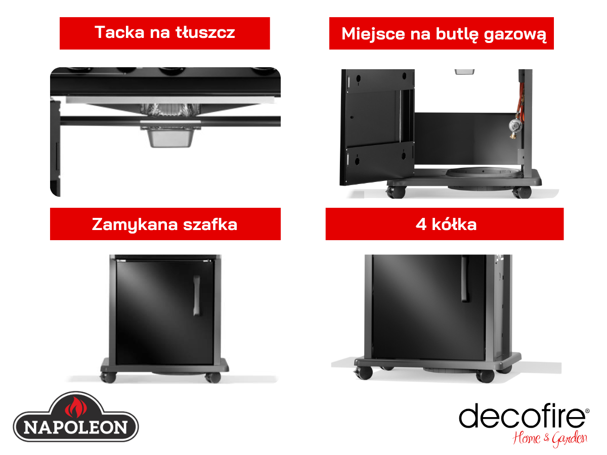 Dodatkowe udogodnienia w grillu gazowym Napoleon Rogue 425 RSIB z zakresowym palnikiem bocznym czarny (RB425RSBPK-2-PL-R)