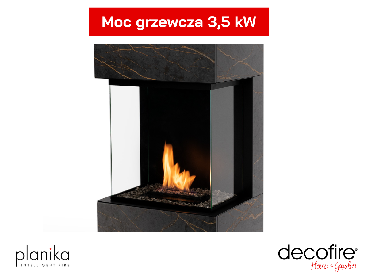 Biokominek automatyczny Planika Rock Laurent moc grzewcza 3,5 kW
