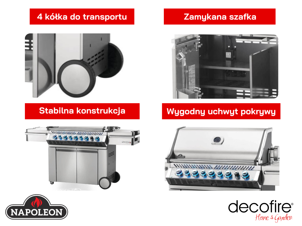 Grill gazowy Napoleon Prestige PRO 665 RSIB Stainless Steel na gaz ziemyn
