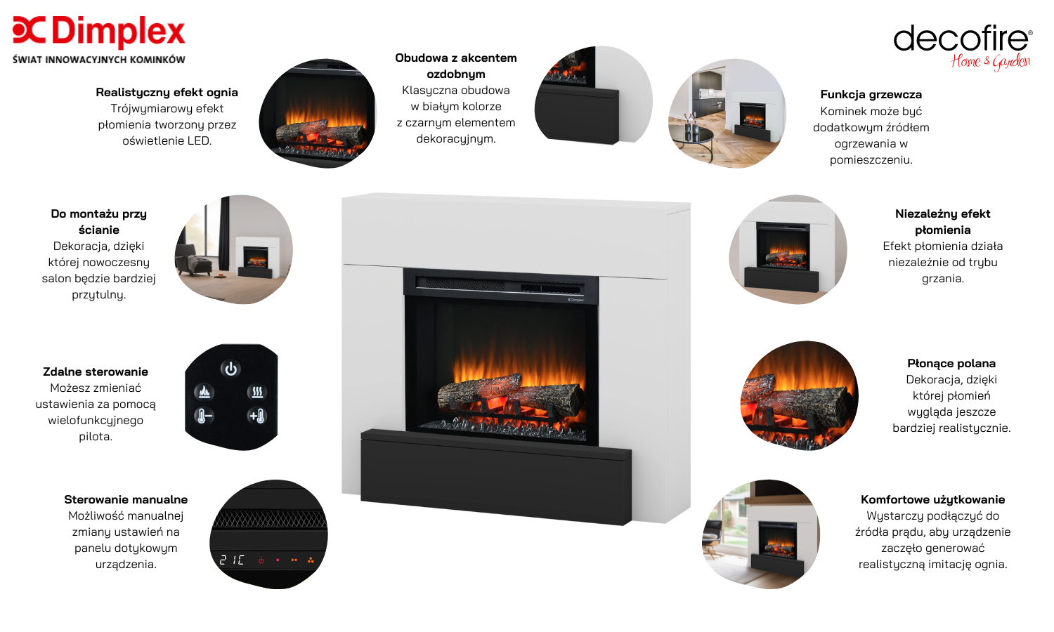 Dimplex kominek elektryczny wolnostojący Vigor