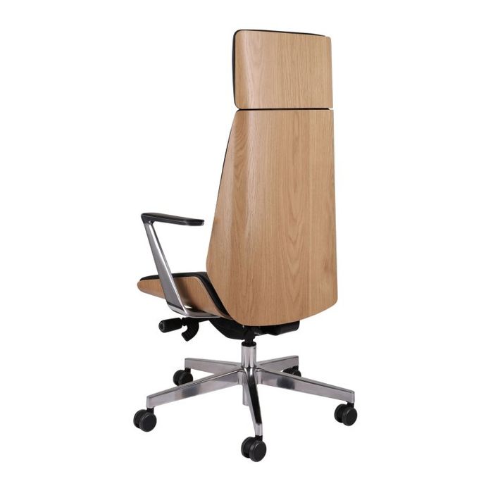 Grospol Fotel biurowy Moon Wood HD AL1 chrome tkanina Fame - 6 kolorów