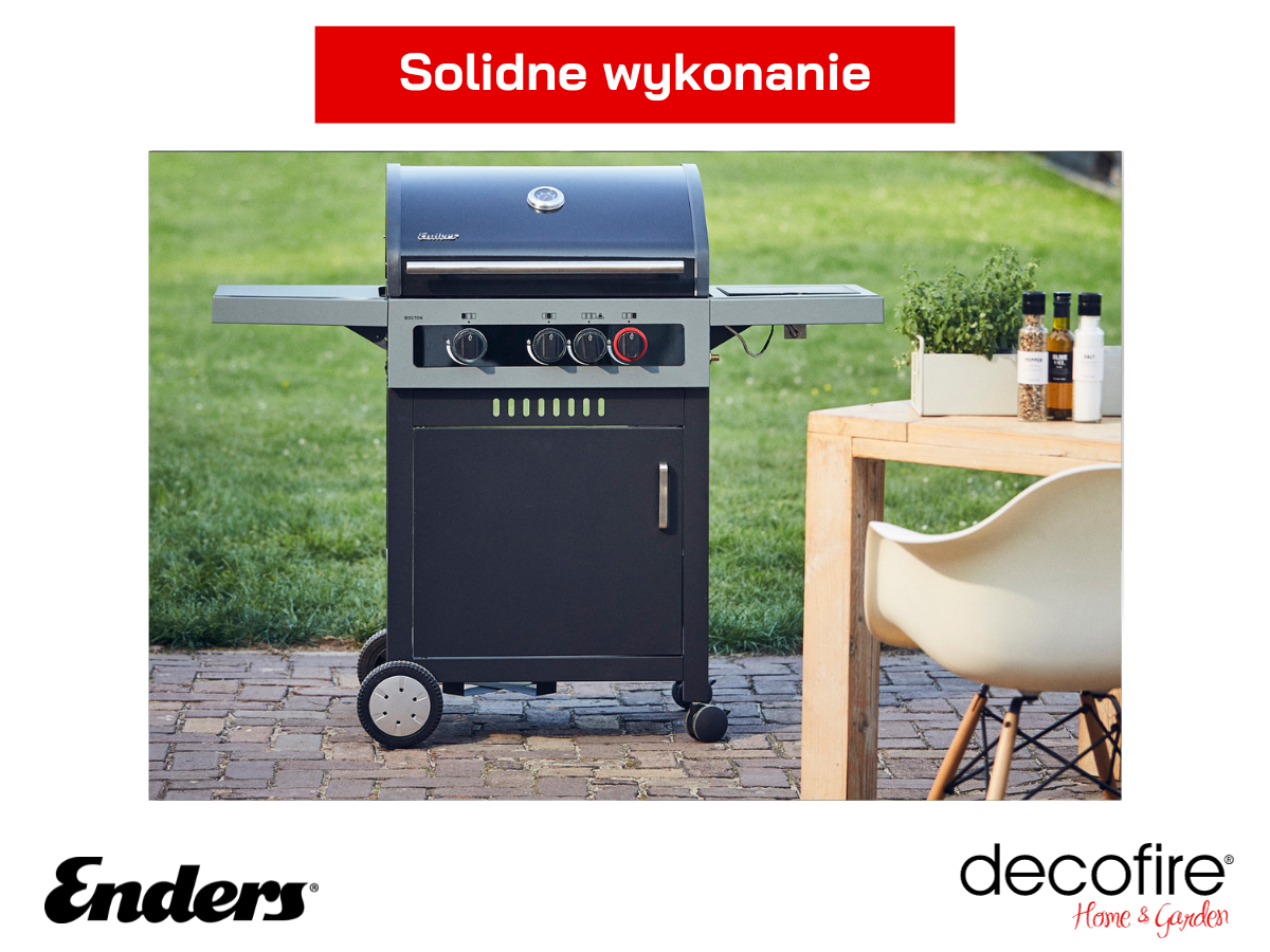 Solidne wykonanie grilla gazowego Enders Boston Black 3 K Turbo