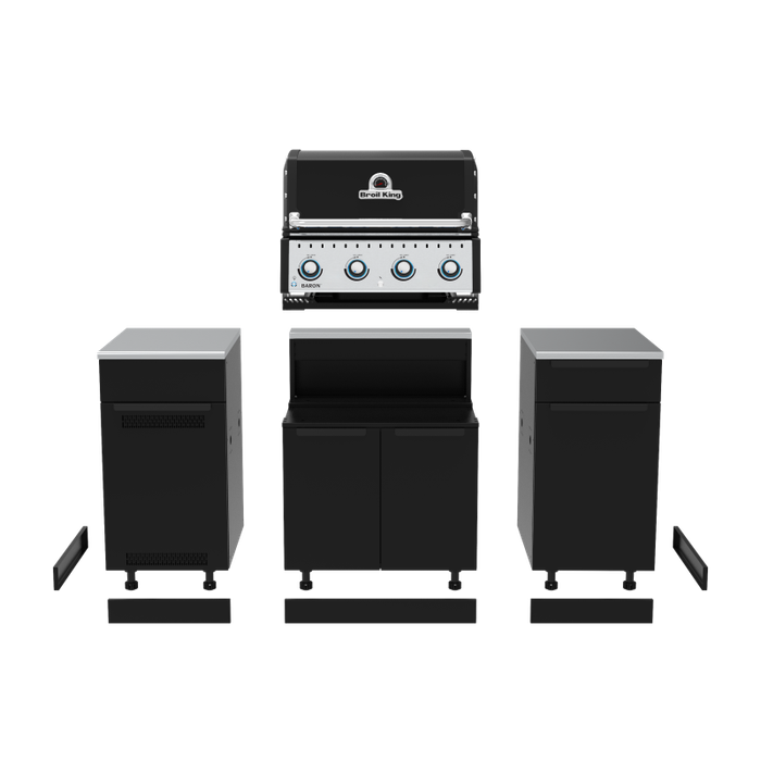Zestaw grill gazowy + szafki:  Baron 420 BI Wyspa Broil King (B420I31PL)