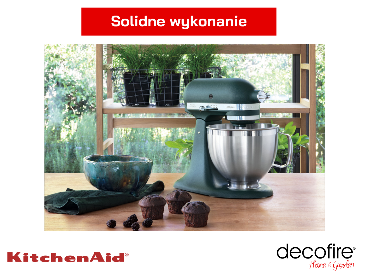 Solidne wykonanie miksera Artisan 5 Pebbled Palm 4,8 l KitchenAid