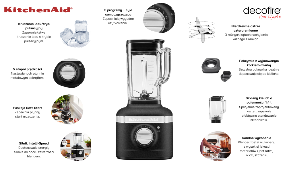 Blender K400 Artisan 1,4 l Cast Iron Black KitchenAid