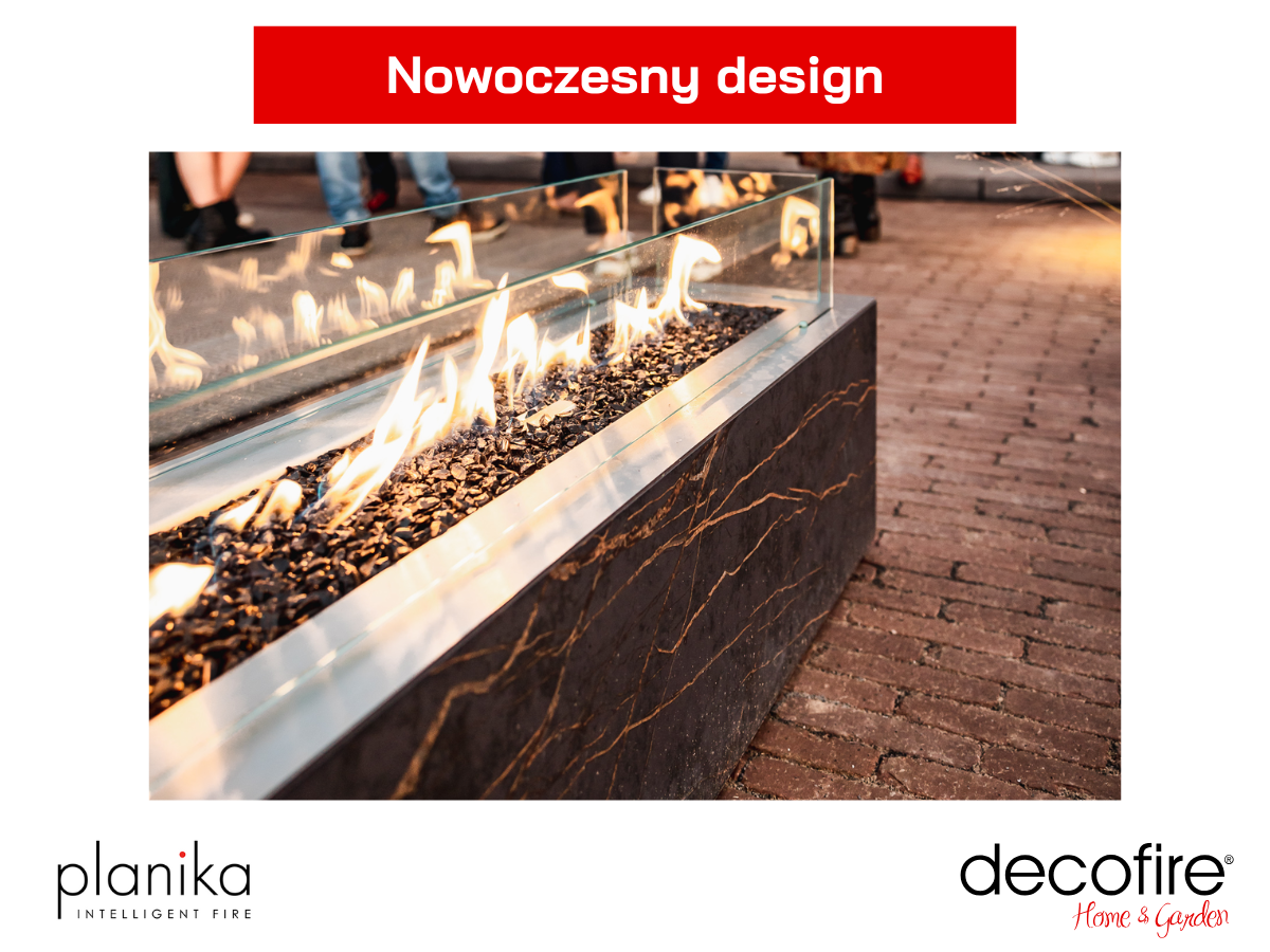 Nowoczesny design kominka na gaz LPG / gaz ziemny Galaxy Laurent Planika