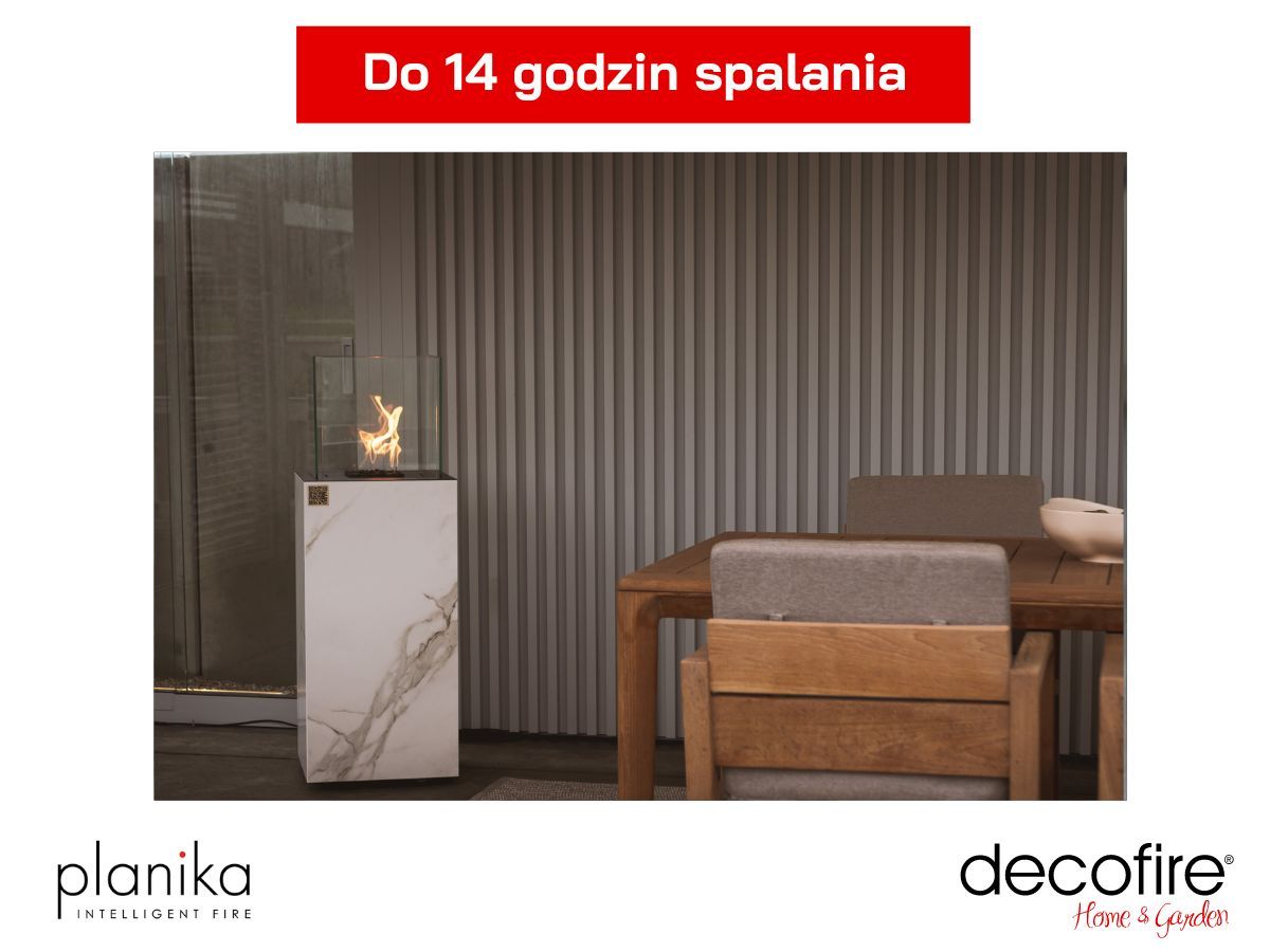 Biokominek automatyczny Porto Daze Planika - duża pojemność zbiornika