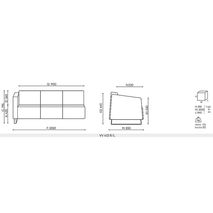 Sofa VOO VOO VV 413 L/R Bejot