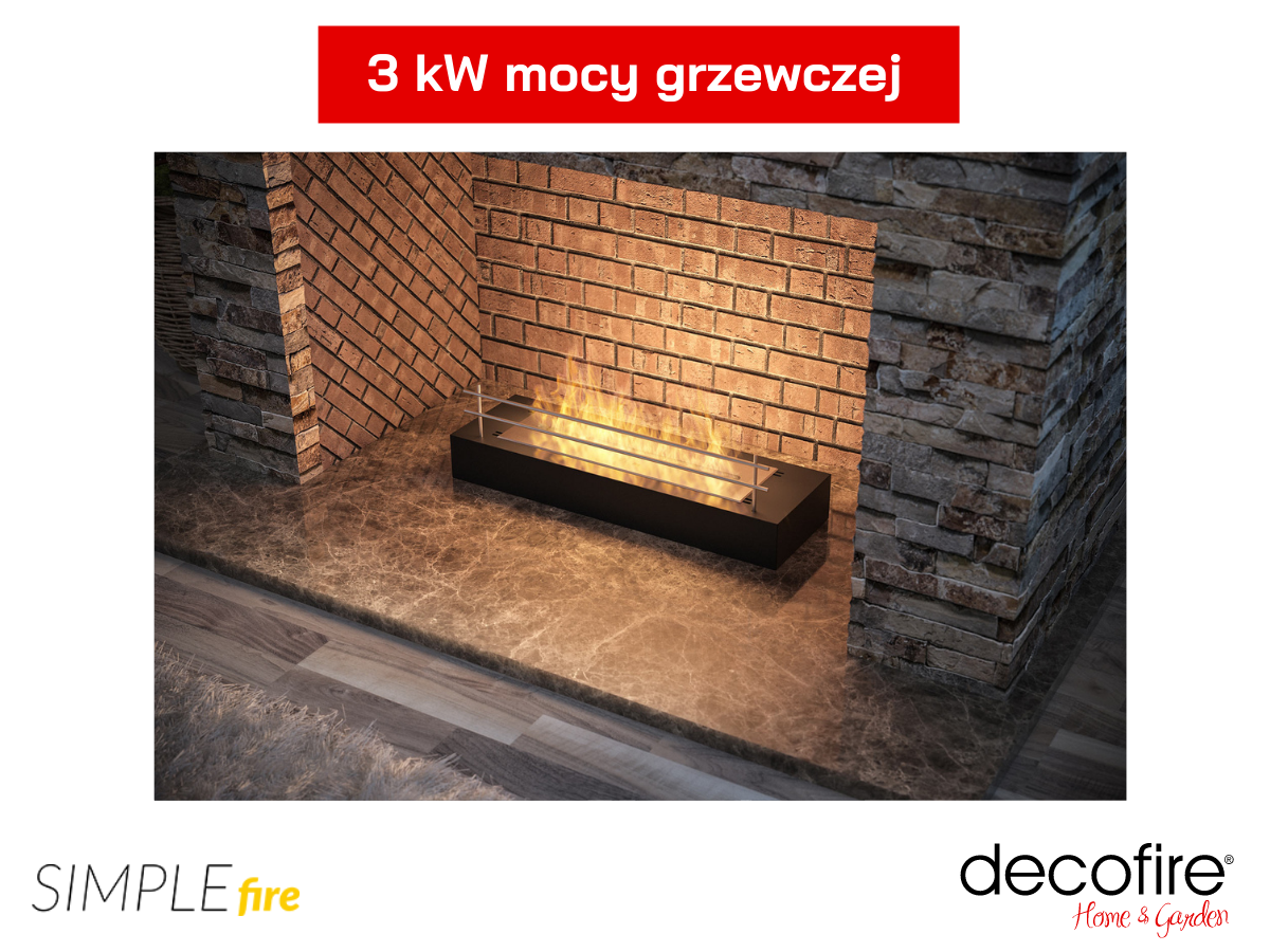 Biokominek FIREBOX 600 posiada 3 kW mocy grzewczej