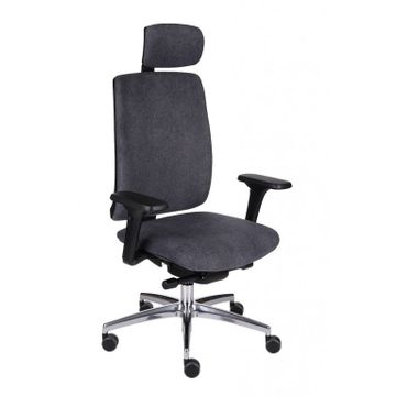 Fotel biurowy Grospol Valio BT HD black chrome tkanina Omega - 8 kolorów