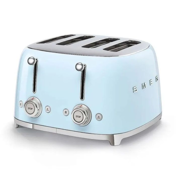 Toster na 4 kromki - 4 kieszenie Smeg Pastelowy błękit (TSF03PBEU)