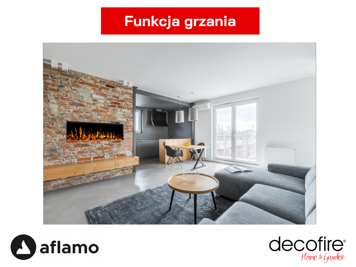 Kominek elektryczny Aflamo Diamond z funkcją grzania
