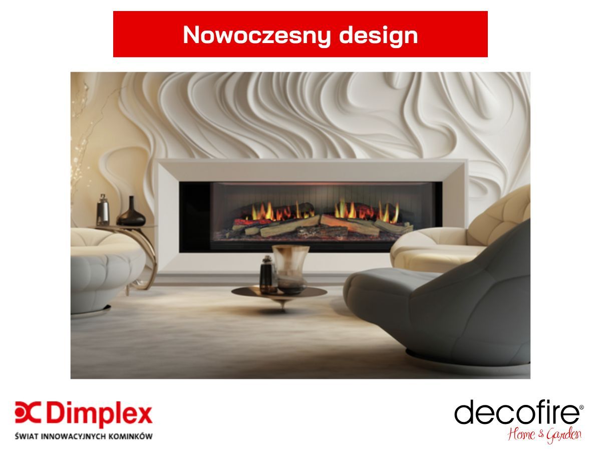 Nowoczesny design kominka elektrycznego Dimplex do zabudowy Vista 130 I