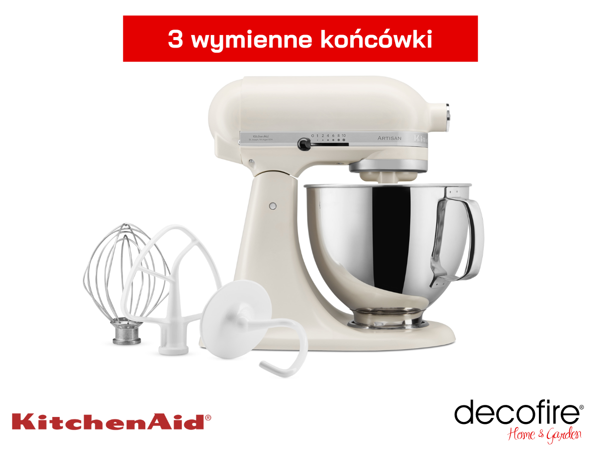 Mikser Artisan 5 Porcelain 4,8 l KitchenAid z 3 wymiennymi końcówkami