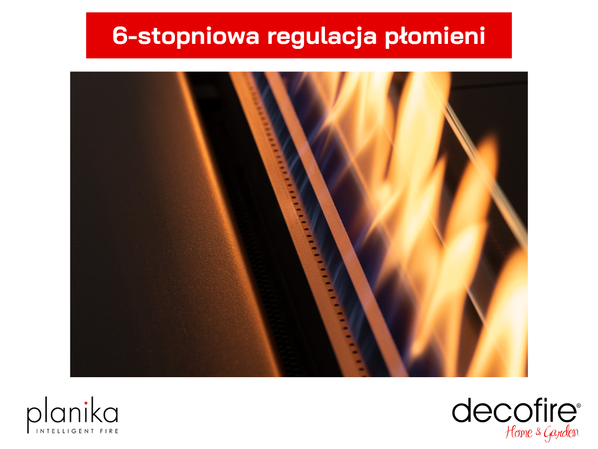 6-stopniowa regulacja płomieni