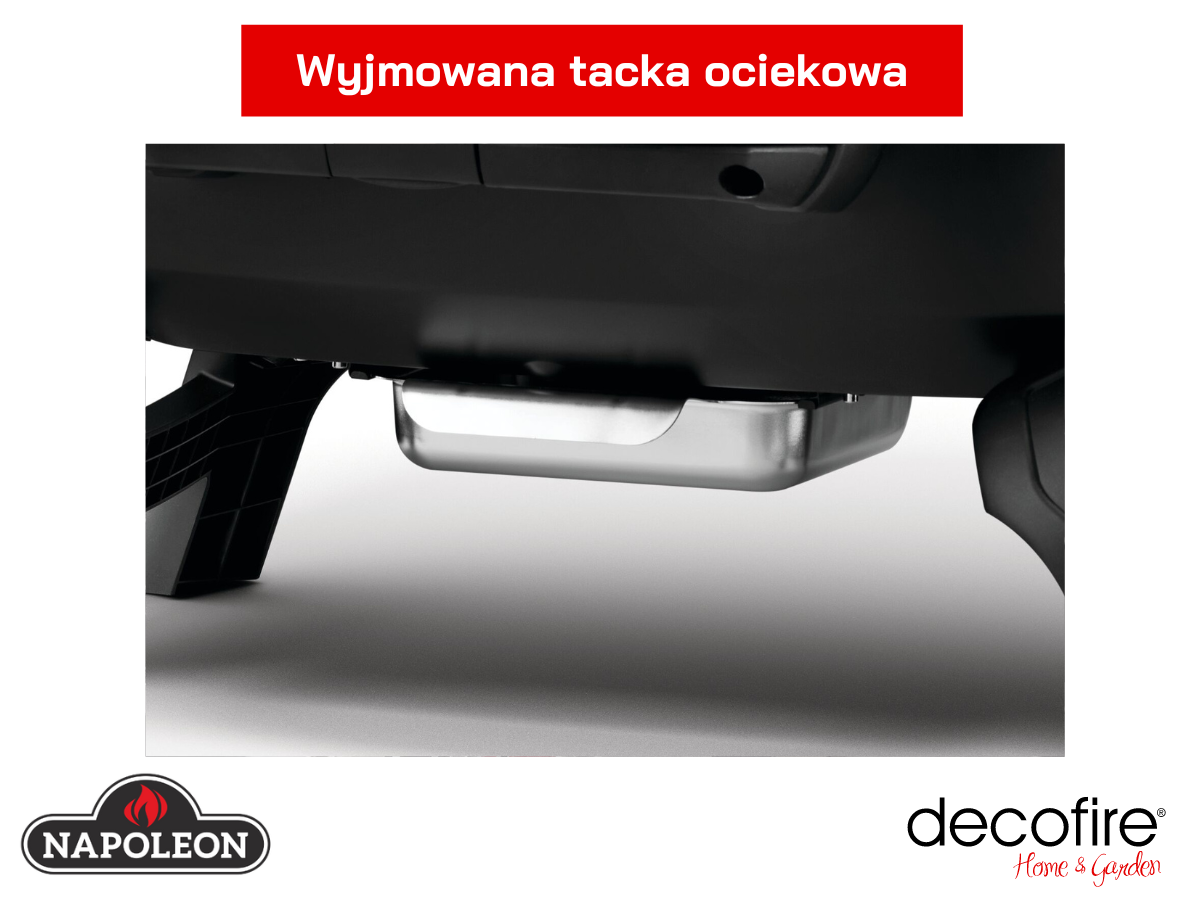 Wyjmowana tacka ociekowa grill gazowy Napoleon TravelQ 240