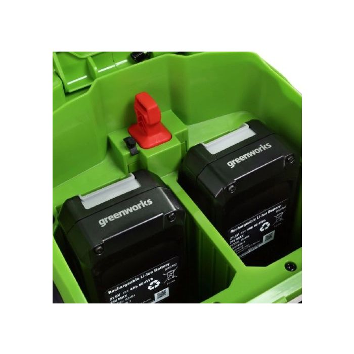 Greenworks Kosiarka 46 cm akumulatorowa 2x 24V GD24X2LM46SPK4x zestaw ładowarka dual + 2 aku. 4Ah (GR2512807UD) 