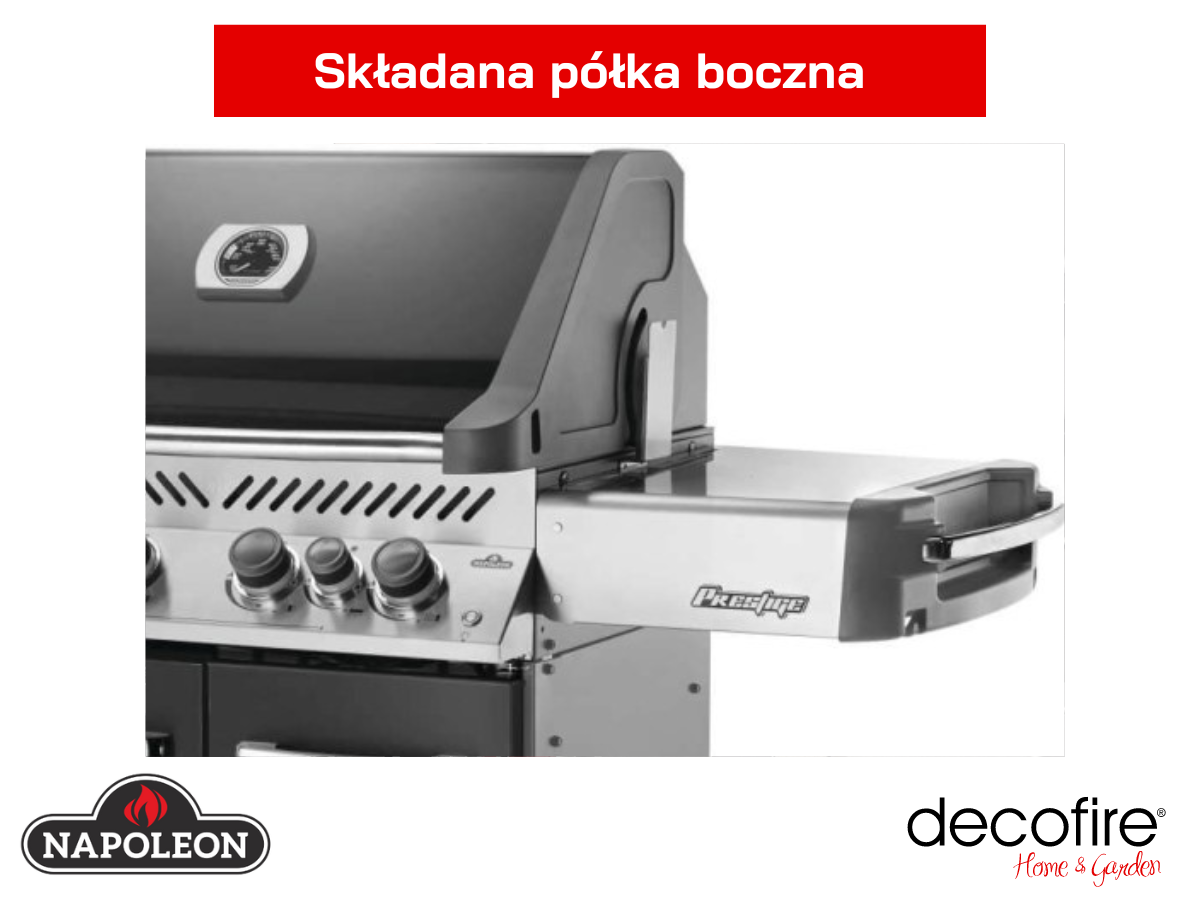 Napoleon Prestige P500-3 RSIB Grey z półką boczną