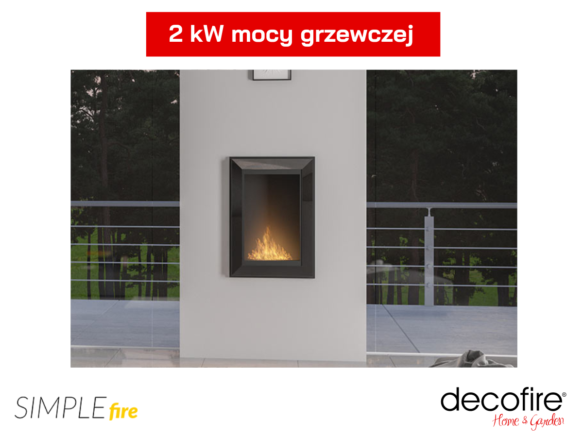 Biokominek Simple Fire FRAME 550 z moca grzewczą 2 kW