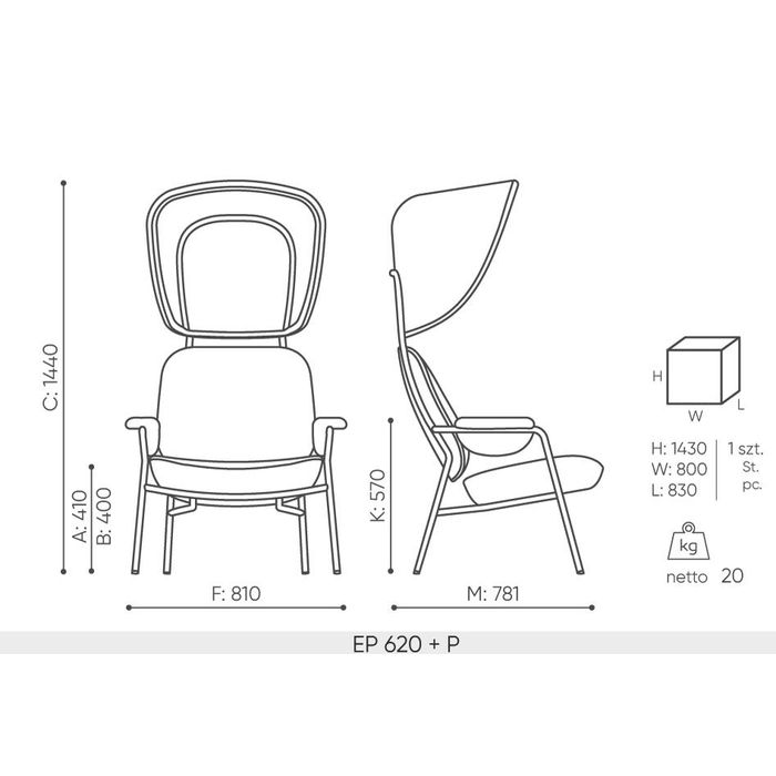 Fotel EPOCC lounge EP 620 Bejot