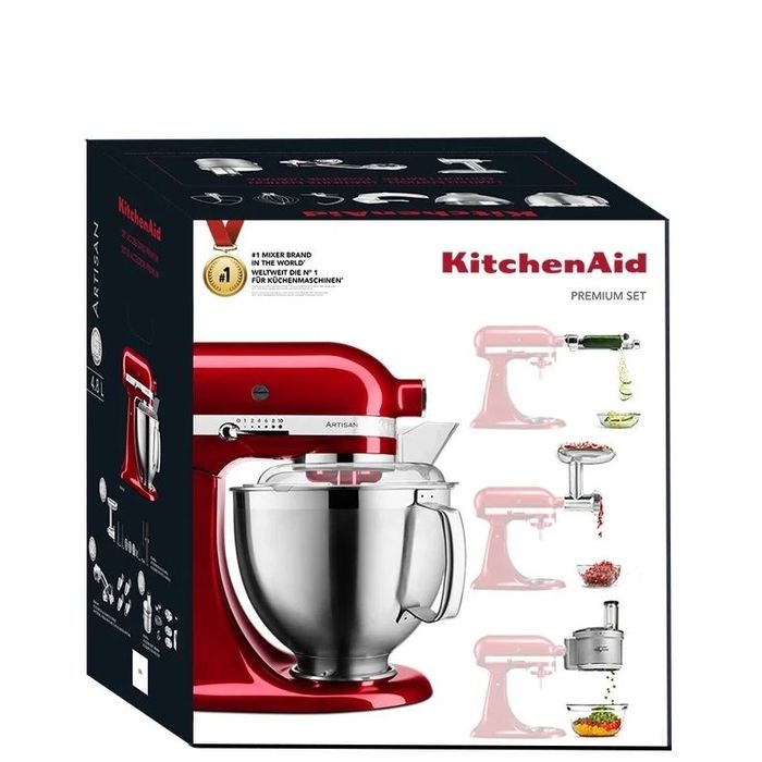 Zestaw Premium Mikser Artisan 5 Candy Apple 4,8L KitchenAid (BUNDLEPREMIUMCA)