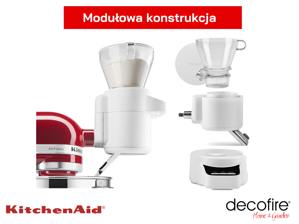 Modułowa konstrukcja przesiewacza z wagą KitchenAid