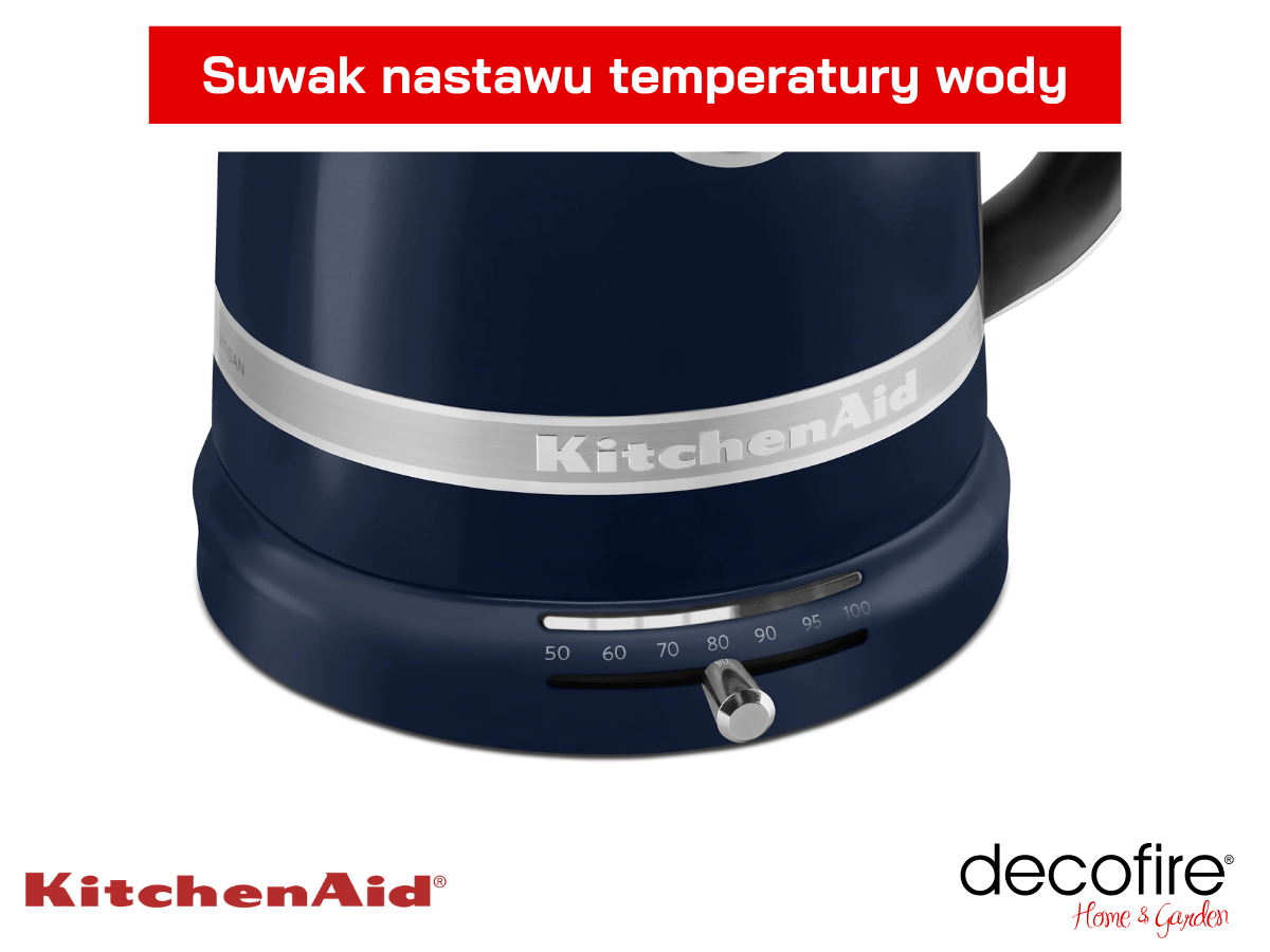 Suwak nastawu temperatury wody od 50°C do 100°C