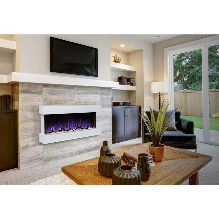 Aflamo kominek elektryczny Modena czarny, biały, ścienny