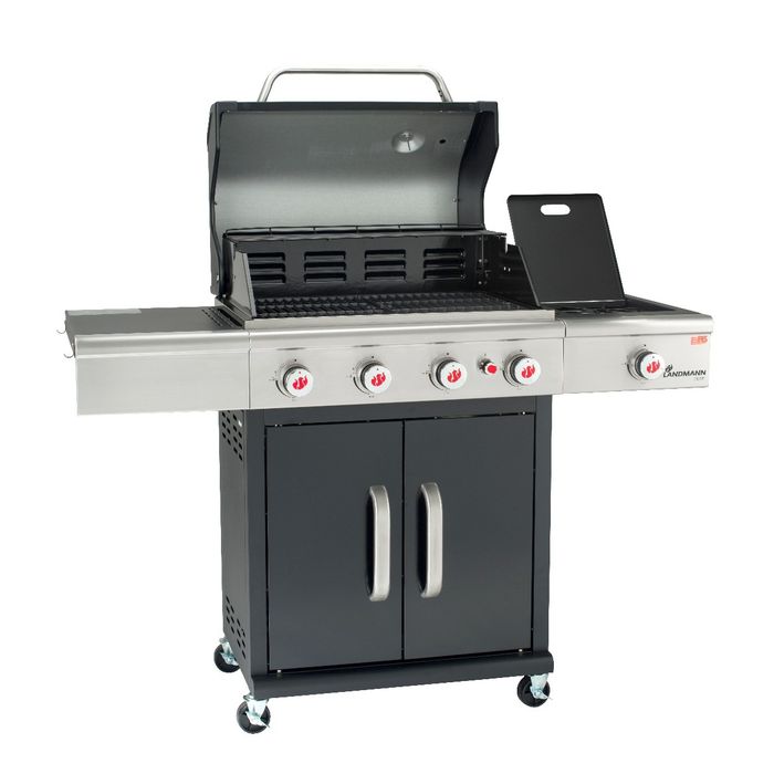 Grill gazowy Landmann Triton PTS 4.1 czarny z palnikiem bocznym (12962) - EKSPOZYCJA - ODBIÓR OSOBISTY