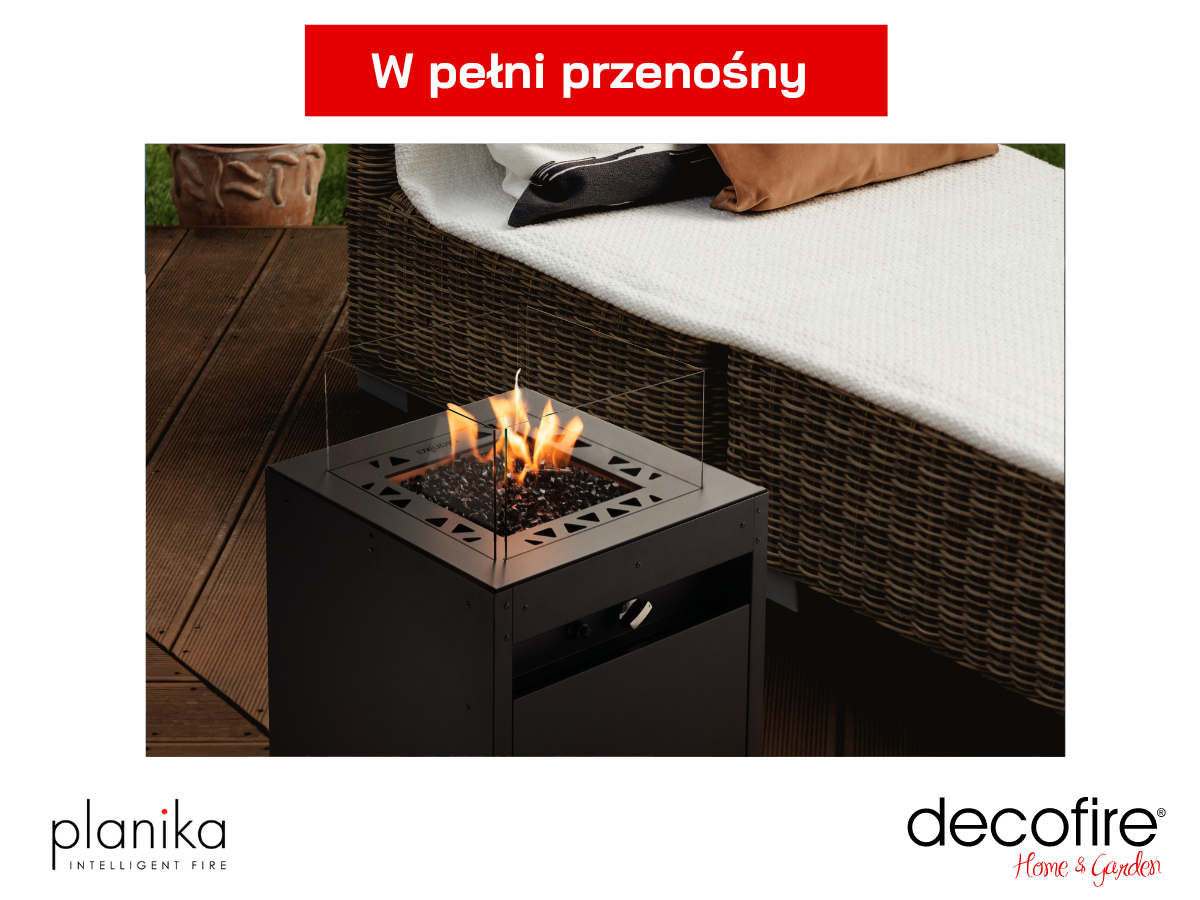 W pełni przenośny kominek gazowy Planika Square
