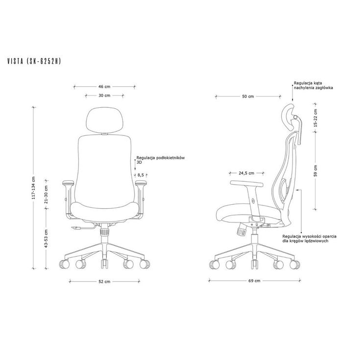 UNIQUE Fotel biurowy Vista (SK-6252H)