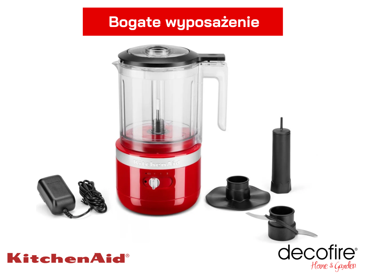 Bogate wyposażenie malaksera bezprzewodowego 1,1 l Empire Red KitchenAid (5KFCB519EER)